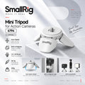 SmallRig 6794 Mini Tripod for Action Cameras｜Auto-Deploy Magnetic Legs｜1/4"-20 Mount｜White