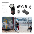 Godox V1 — TTL Round Head Speedlite | HSS 1/8000s, 2.4G Wireless, Li-ion