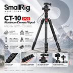 SmallRig CT-10 Aluminum Camera Tripod 3935, 180cm Travel Tripod with Arca Ball Head & Phone Holder, 15kg Load
