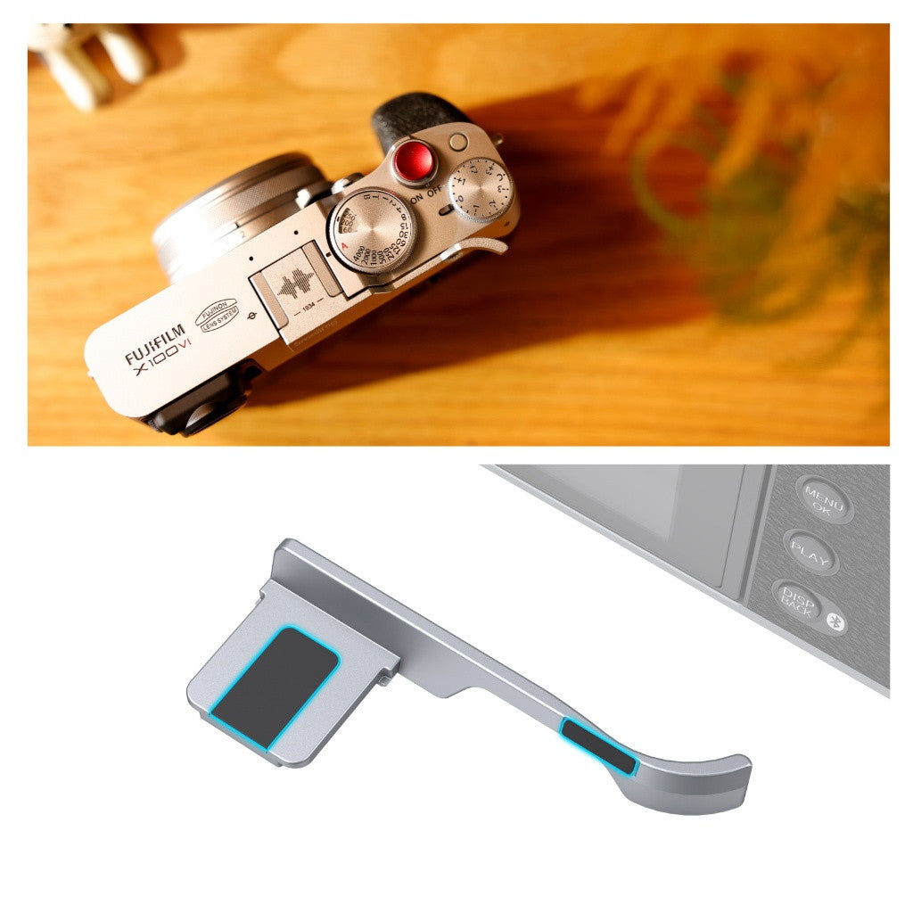 SmallRig 4566 Thumb Grip for FUJIFILM X100VI X100V Silver｜Hot Shoe Mounted Ergonomic Grip