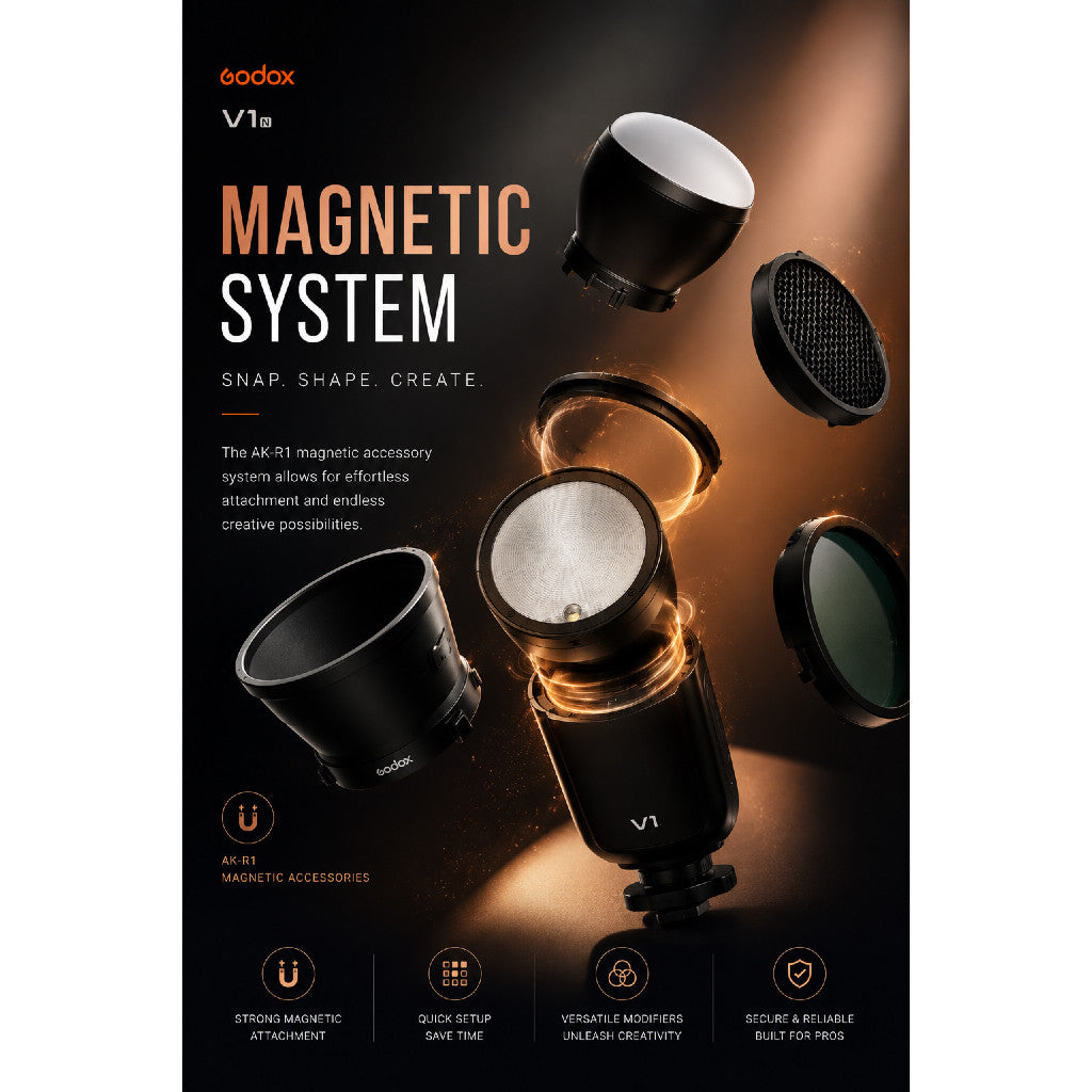 Godox V1 — TTL Round Head Speedlite | HSS 1/8000s, 2.4G Wireless, Li-ion