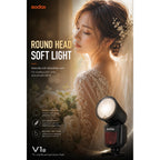 Godox V1 — TTL Round Head Speedlite | HSS 1/8000s, 2.4G Wireless, Li-ion