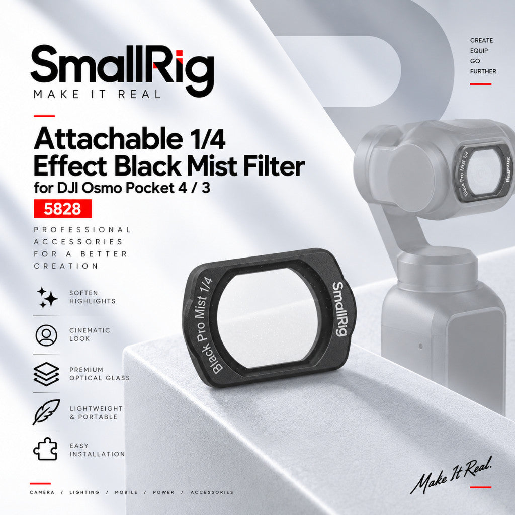 SmallRig 5828 Attachable 1/4 Black Mist Filter for DJI Osmo Pocket 4 / Pocket 3