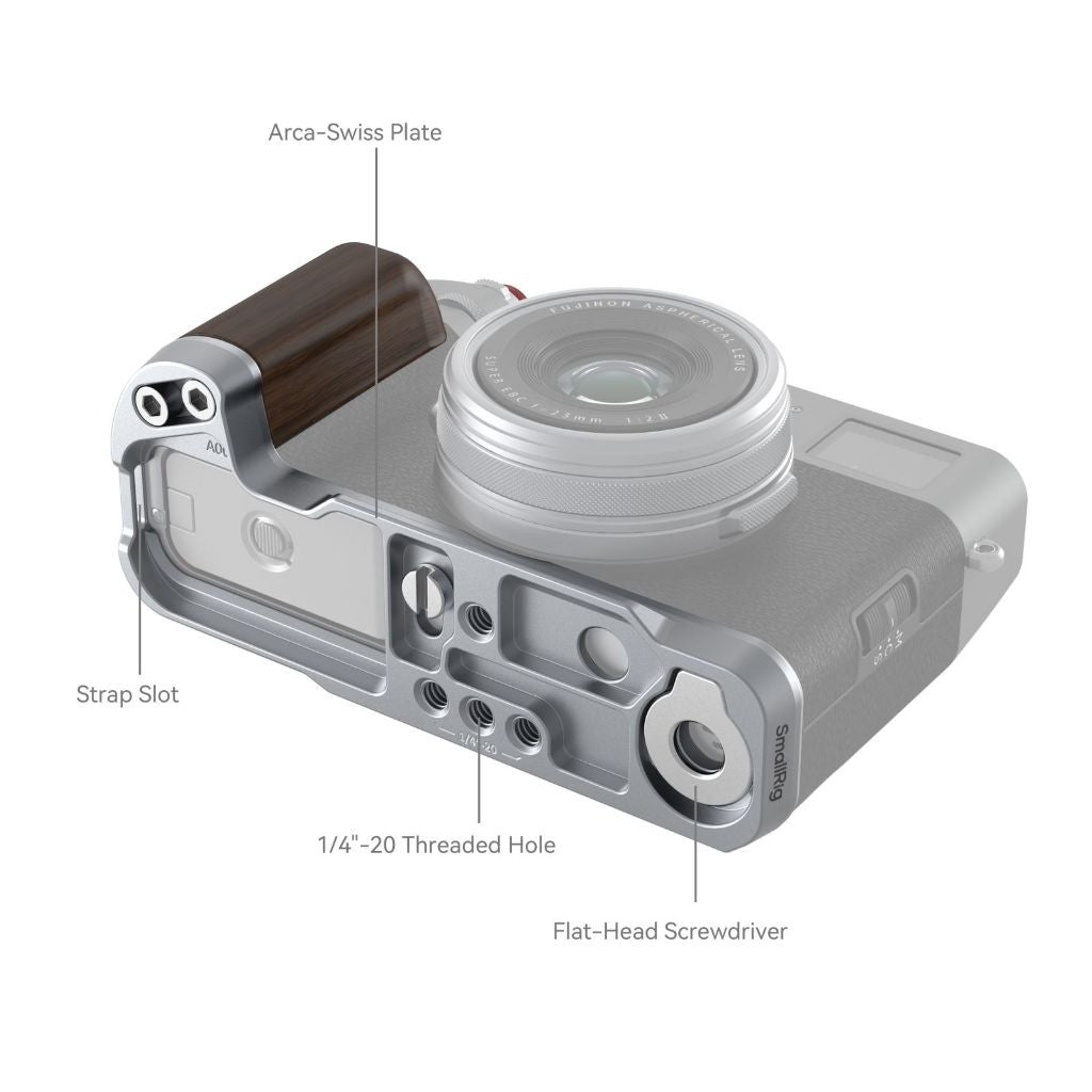 SmallRig L-Shape Mount Plate with Handle for FUJIFILM X100VI / X100V (Sliver) 4804