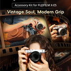 SmallRig 5447 L-Shaped Mount Plate Silicone Handle for Fujifilm X-E5 Silver L Plate Grip