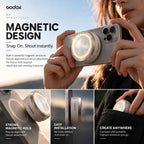 Godox A2 Smartphone Xenon Flash TTL HSS 1/8000s Magnetic Flash with Bi-Color LED Light