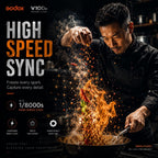 Godox V100 — TTL Round Head Speedlite | 100Ws, HSS 1/8000s, Touchscreen, 2.4G