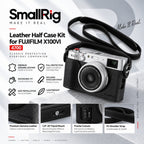 SmallRig 4700 Leather Half Case Kit for FUJIFILM X100VI Black with PU Shoulder Strap
