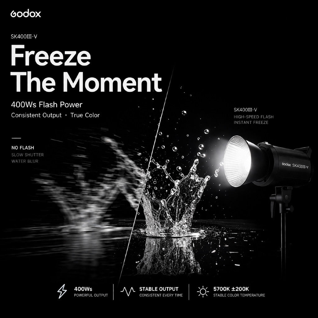 Godox SK400III — Studio Strobe | 400Ws, 10W LED Modelling Lamp, 2.4G Wireless