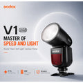 Godox V1 Mid — TTL Round Head Speedlite | HSS 1/8000s, 650 Flashes, Fast Recycle