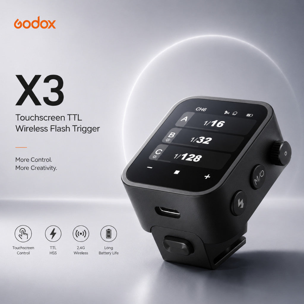 Godox X3 Touchscreen TTL Wireless Flash Trigger 2.4G HSS Transmitter for Canon Nikon Sony Fuji - Core Performance