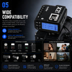 Godox X2T- TTL Wireless Flash Trigger | 2.4G HSS 1/8000s Bluetooth App Control 5 Groups 32 Channels