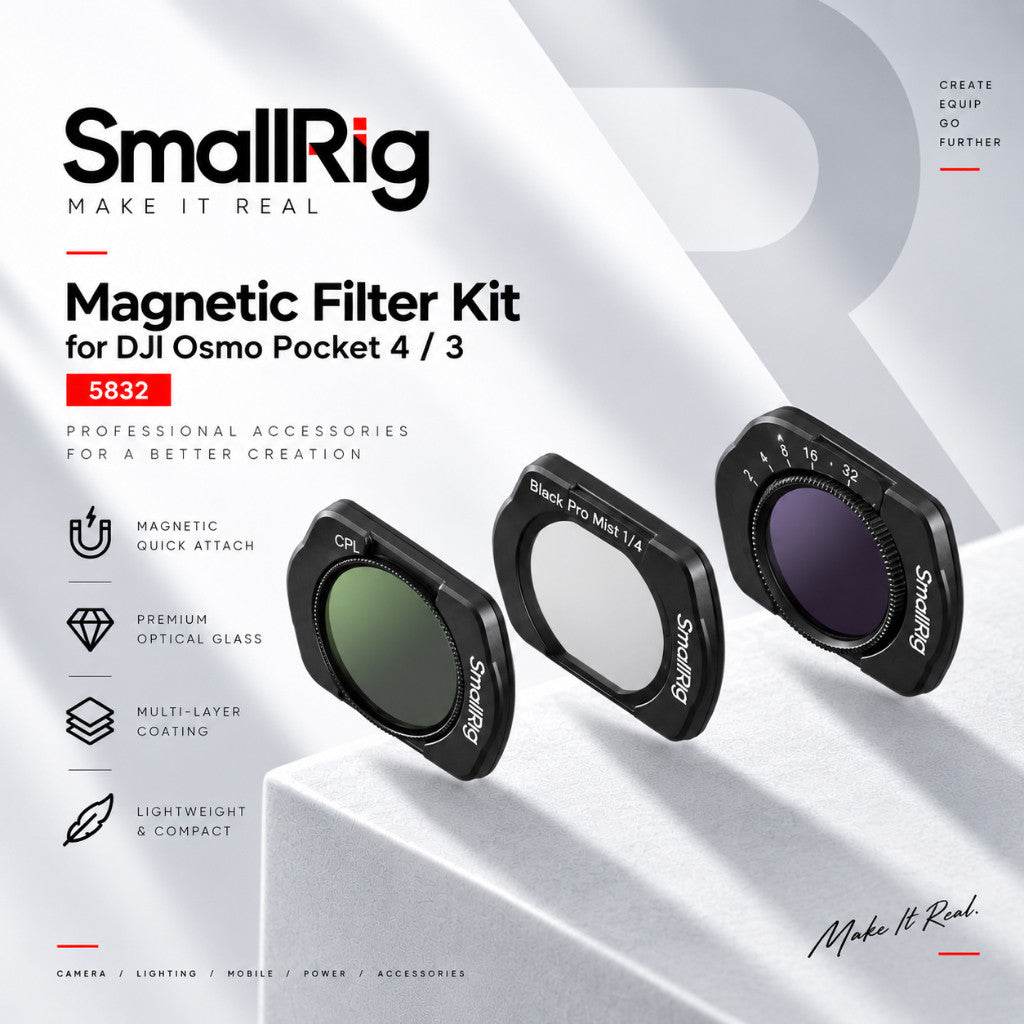 SmallRig 5832 Magnetic Filter Kit for DJI Osmo Pocket 4 / 3 CPL Black Mist 1/4 VND ND2-ND32