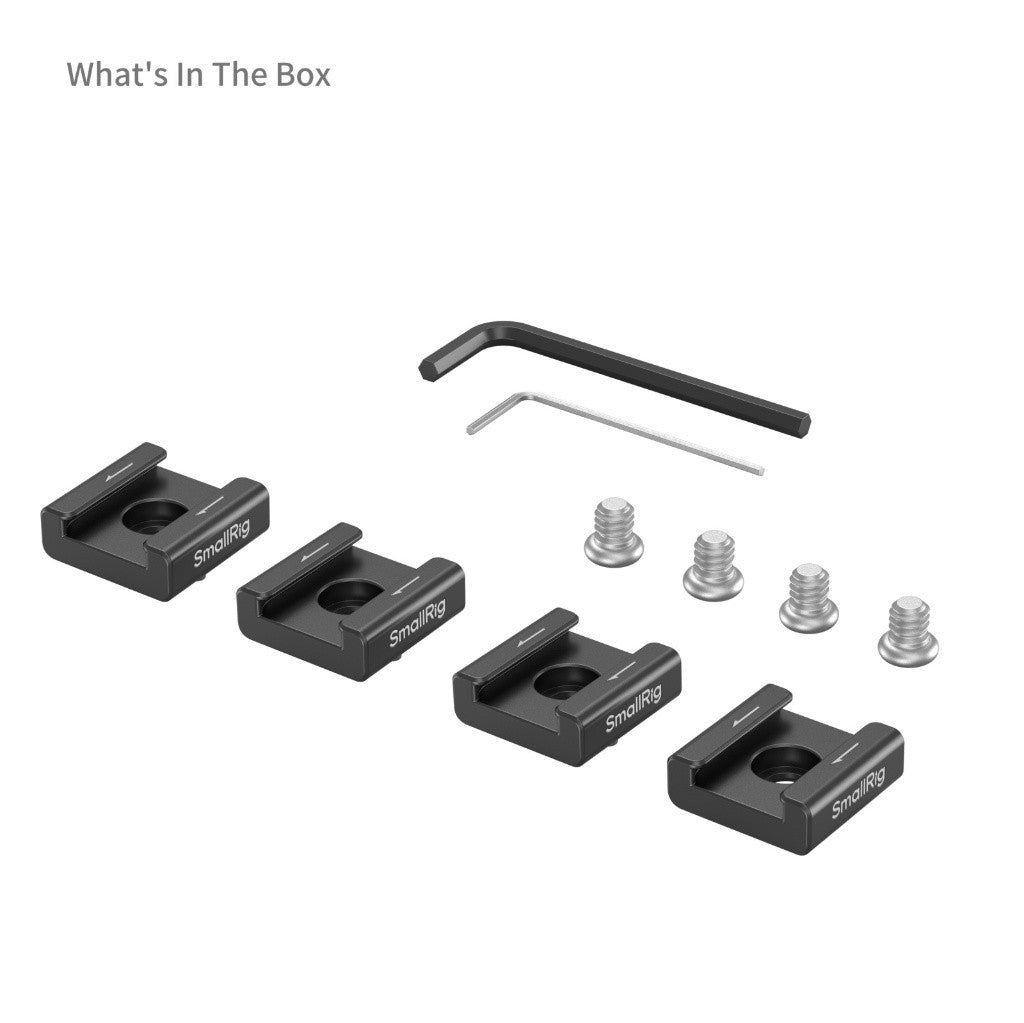SmallRig 5033 Anti-Twist Cold Shoe Mount Support 4pcs 1/4"-20 for Camera Cage Light Microphone Monitor