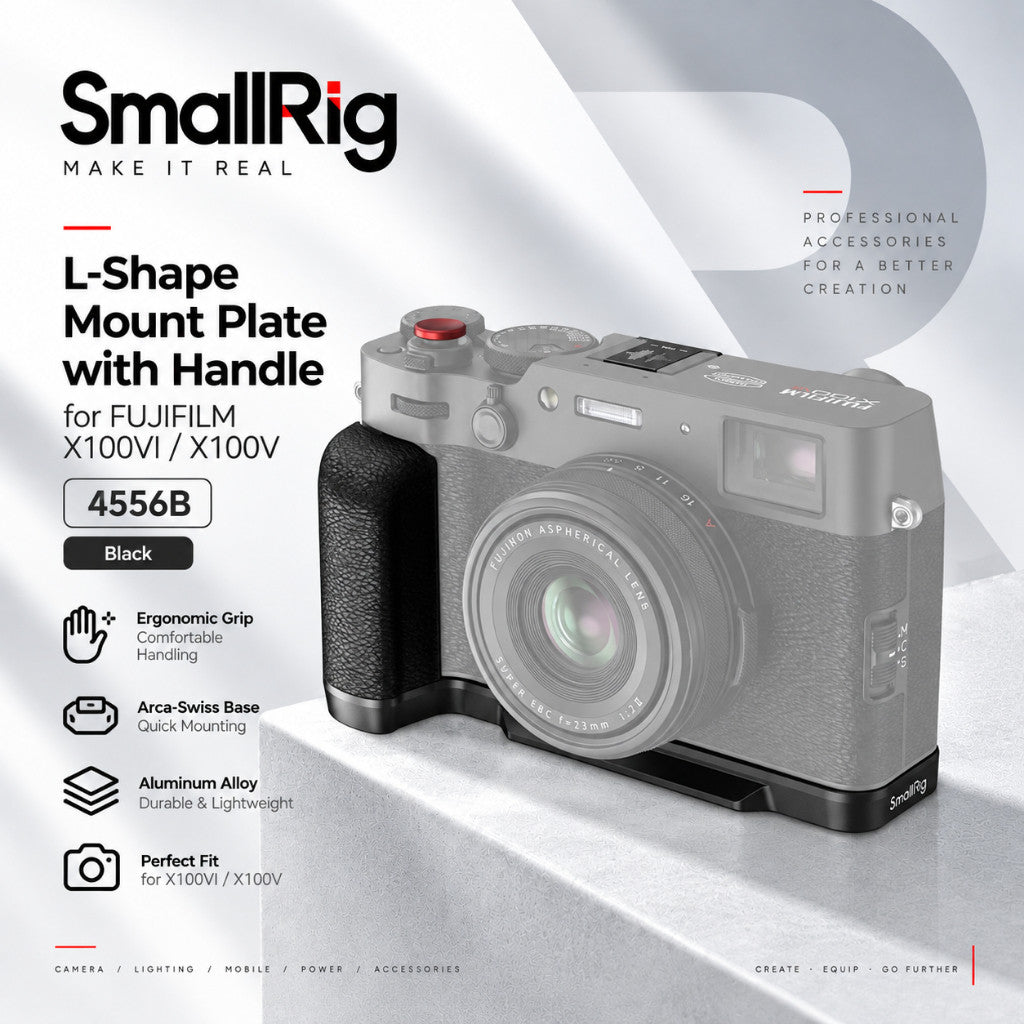 SmallRig 4556B L-Shape Mount Plate with Handle for FUJIFILM X100VI X100V Black