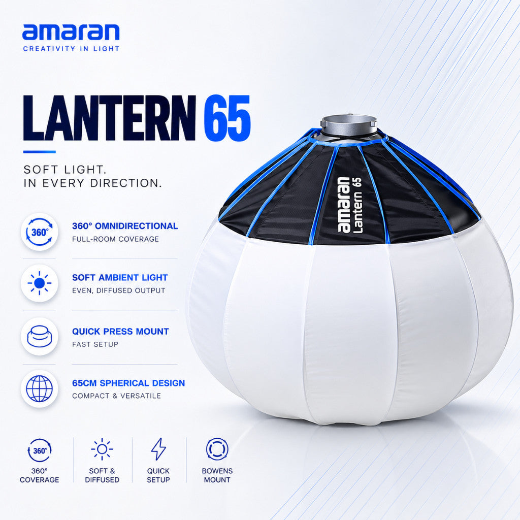 amaran Lantern 65 65cm Omnidirectional Bowens Mount Softbox 360° Soft Ambient Light Quick Press Mount