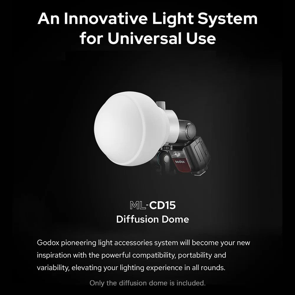 Godox ML-CD15 Diffuser Dome Kit with 3 Adapters for Photography Light Flash Studio Photography Portrait Live Stream - Reliable Results