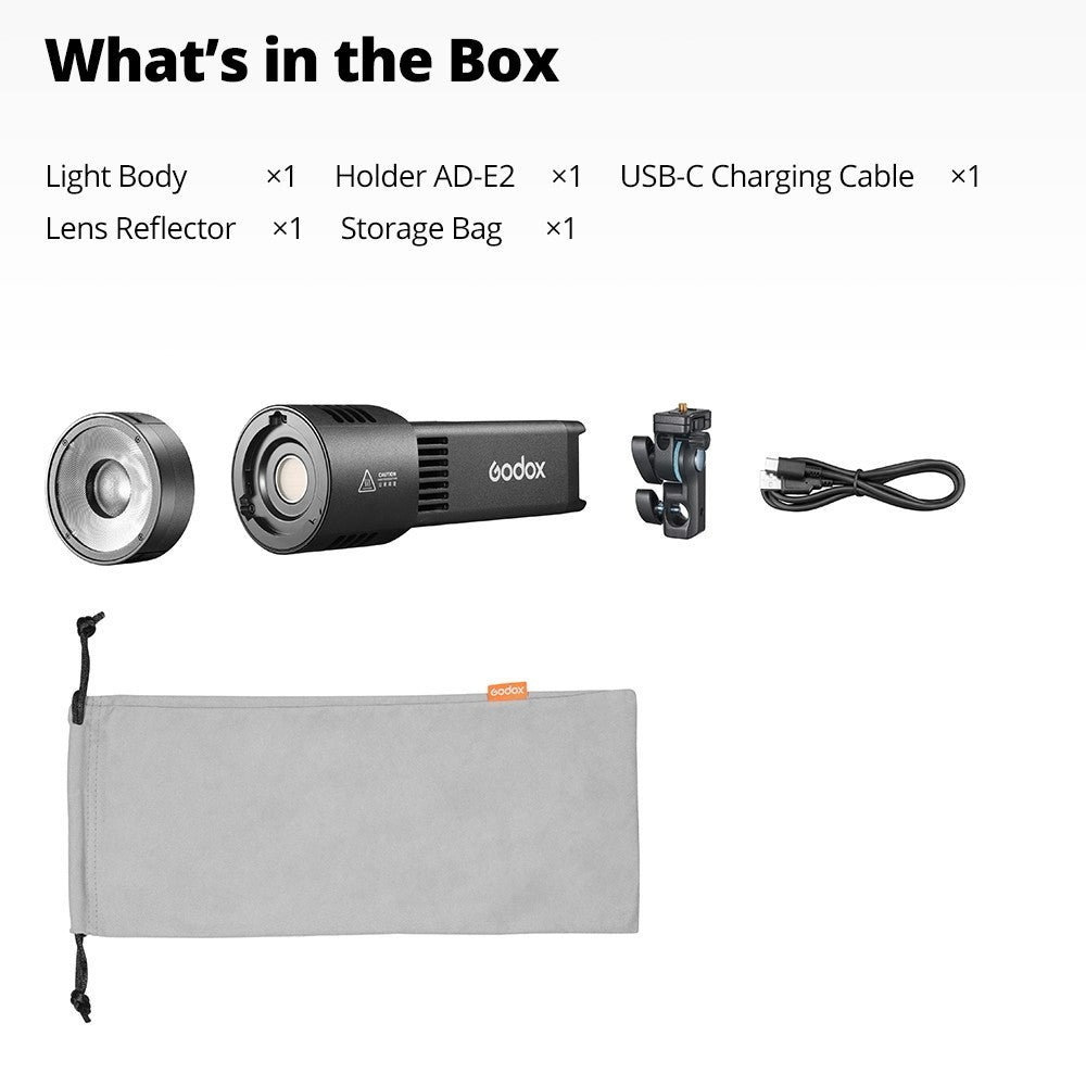 Godox RS100Bi / RS100R 100W Portable LED Video Light Built-in Battery S-Mount NFC App Control