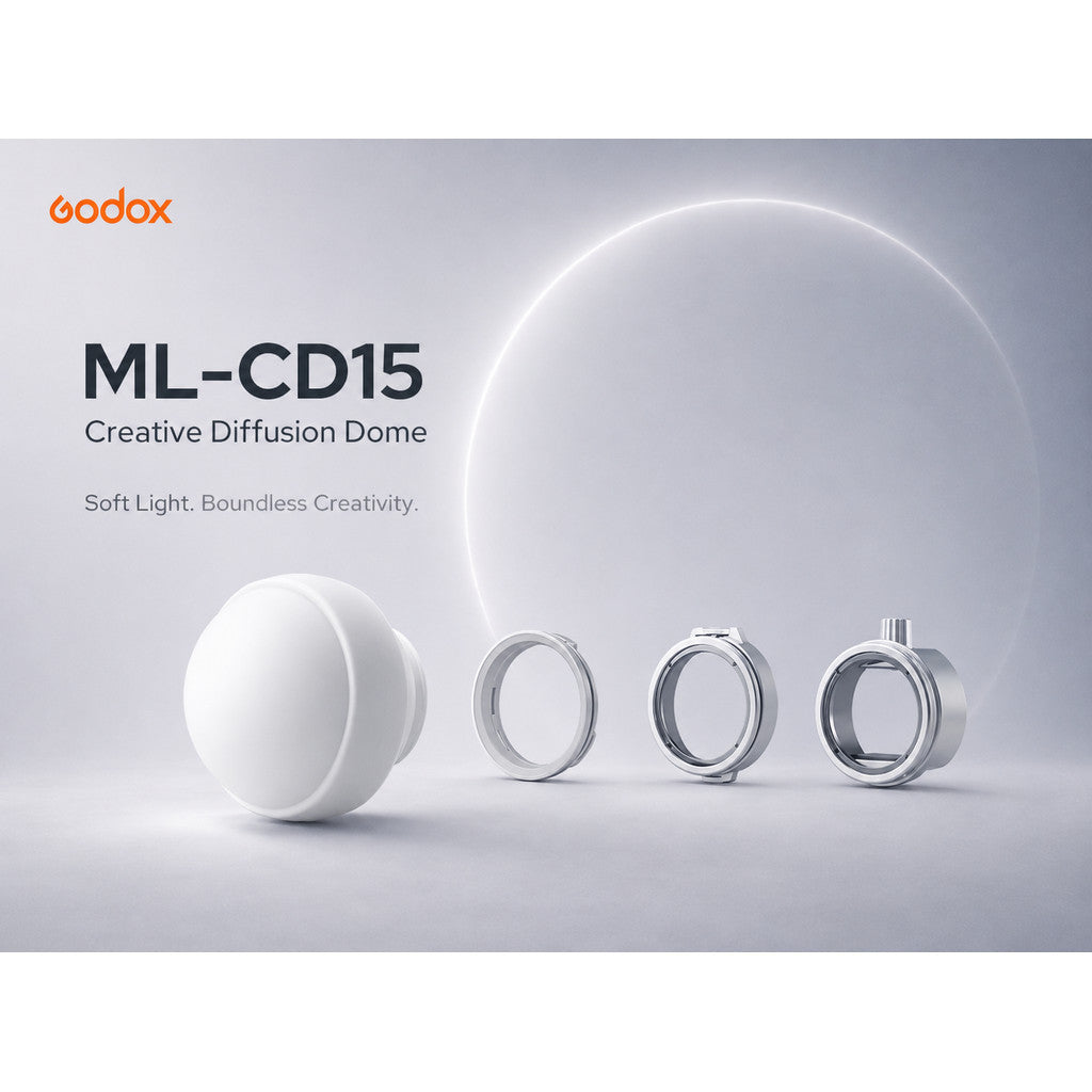Godox ML-CD15 Diffuser Dome Kit with 3 Adapters for Photography Light Flash Studio Photography Portrait Live Stream - Core Performance