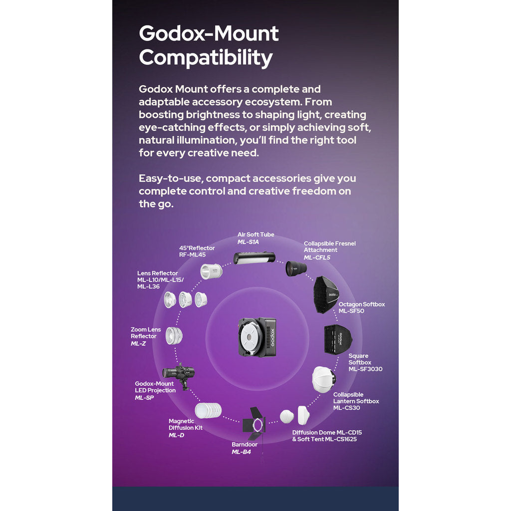 Godox ML40Bi / ML40R Portable LED Video Light Bi-Color RGB Photography Light